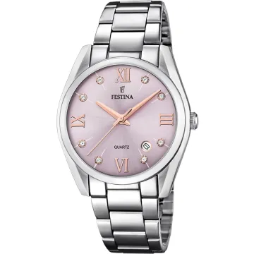 Montre  Festina F16790/D Bordeaux, Bracelet Acier Inoxydable, Femme