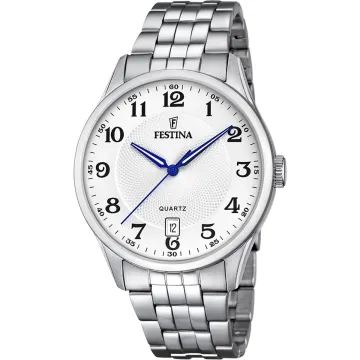 Montre  Festina Classics F20425/1 Blanc, Bracelet En Acier, Homme