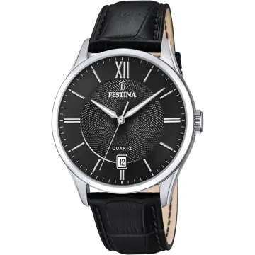 Montre  Festina F20426/3 Noir, Bracelet Cuir, Homme
