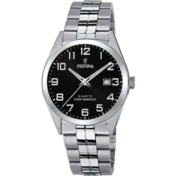 Montre  Festina Classics F20437/4 Noir, Bracelet En Acier, Homme