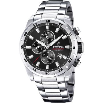 Montre Festina Homme Chronographe Acier Fond Noir
