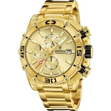 Montre  Festina Prestige F20492/1 Champagne, Bracelet En Acier, Homme