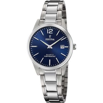Montre Festina Femme Acier Fond Bleu