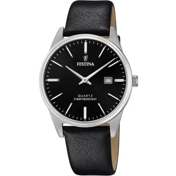Montre  Festina Classics F20512/4 Noir, Bracelet Cuir, Homme