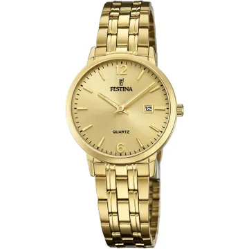 Montre  Festina Classics F20514/3 Champagne, Bracelet En Acier, Femme