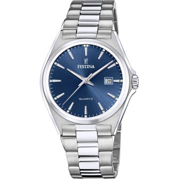 Montre Festina Homme Acier Fond Bleu
