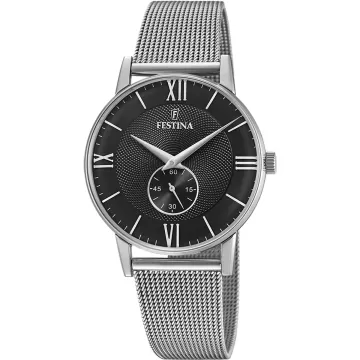 Montre  Festina F20568/4 Noir, Bracelet En Acier, Homme