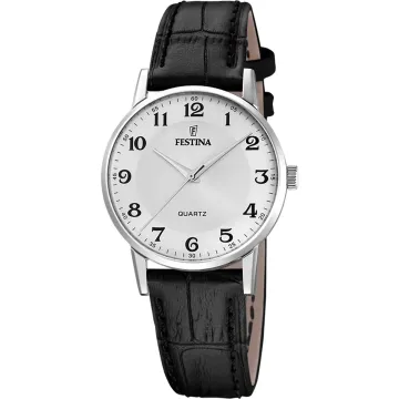 Montre Festina F20691/1 Blanc, Femme Cuir Classique