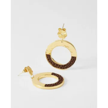 Boucles d'oreilles Flowers for Zoé Amarita Metallic Brown
