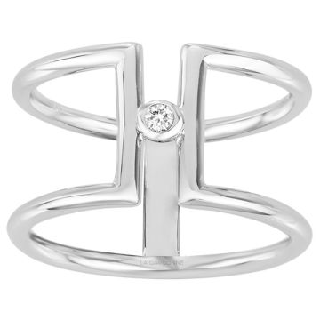 La Garçonne Diamants - Bague Argent 925, 1 Diamant 0,015 Cts