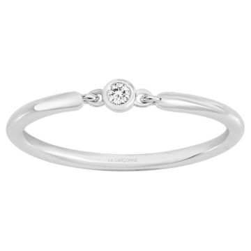 La Garçonne Diamants - Bague Argent 925, 1 Diamant 0,015 Cts