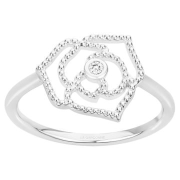 La Garçonne Diamants - Bague Argent 925, 1 Diamant 0,015 Cts