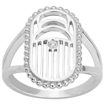 Bague La Garçonne Diamant Argent 925 Et 1 Diamant  0,015 Ct