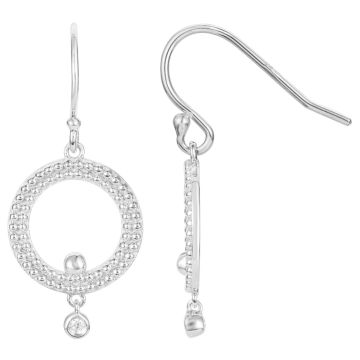 La Garçonne Diamants - Boucles D'Oreilles Argent 925, 2 Diamants 0,03Cts