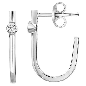 La Garçonne Diamants - Boucles D'Oreilles Argent 925, 2 Diamants 0,03Cts