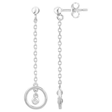 La Garçonne Diamants - Boucles D'Oreilles Argent 925, 2 Diamants 0,03Cts