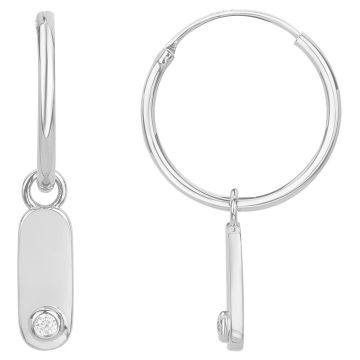 La Garçonne Diamants - Boucles D'Oreilles Argent 925, 2 Diamants 0,03Cts