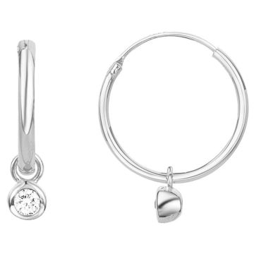 La Garçonne Diamants - Boucles D'Oreilles Argent 925, 2 Diamants 0,03Cts