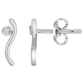 La Garçonne Diamants - Boucles D'Oreilles Argent 925, 2 Diamants 0,03Cts