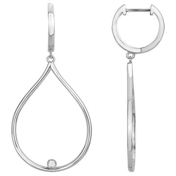 La Garçonne Diamants - Boucles D'Oreilles Argent 925, 2 Diamants 0,03Cts