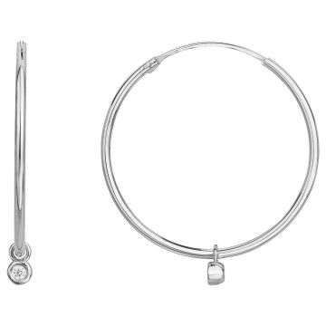 La Garçonne Diamants - Boucles D'Oreilles Argent 925, 2 Diamants 0,03Cts