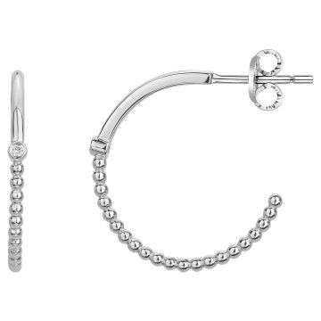 La Garçonne Diamants - Boucles D'Oreilles Argent 925, 2 Diamants 0,03Cts