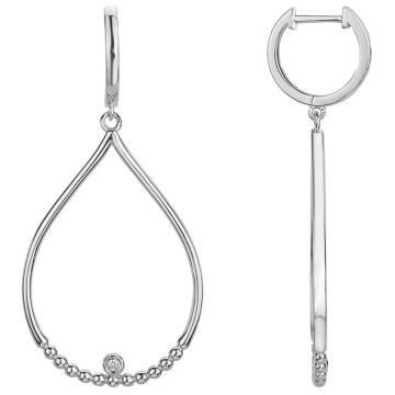 Boucles d'oreilles Argent 2 Diamants 0,03Cts