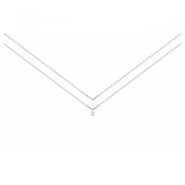La Garçonne Diamants - Collier Argent 925, 1 Diamant 0.015Cts