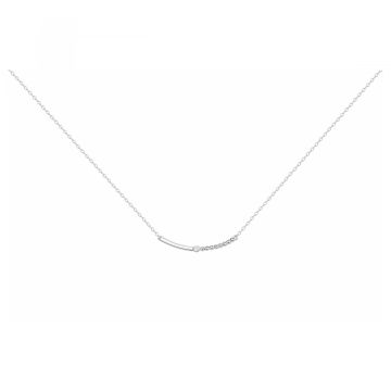 La Garçonne Diamants - Collier Argent 925, 1 Diamant 0.015Cts