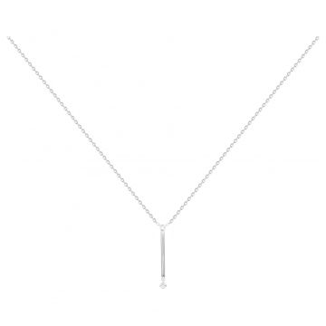La Garçonne Diamants - Collier Argent 925, 1 Diamant 0.015Cts