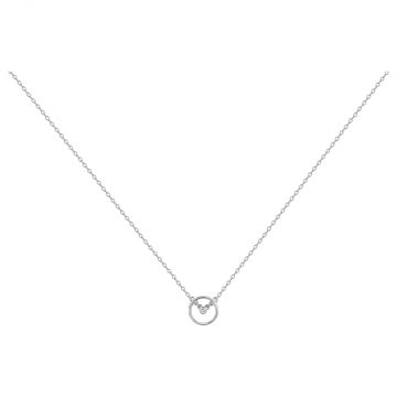 La Garçonne Diamants - Collier Argent 925, 1 Diamant 0.015Cts 42+3Cm