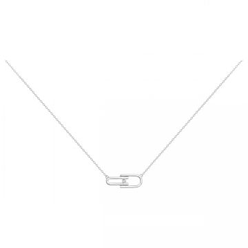 La Garçonne Diamants - Collier Argent 925, 1 Diamant 0.015Cts 42+3Cm