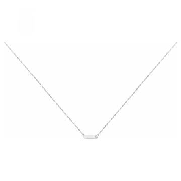 La Garçonne Diamants - Collier Argent 925, 1 Diamant 0.015Cts 38+5Cm