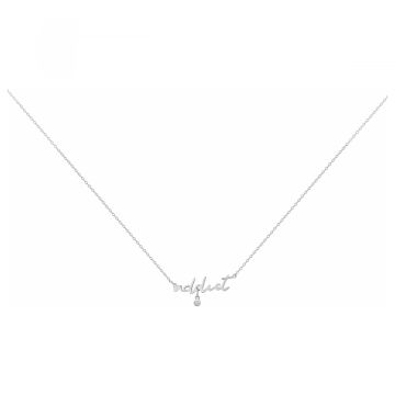 La Garçonne Diamants - Collier Argent 925, 1 Diamant 0.015Cts 40+5Cm