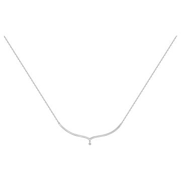 La Garçonne Diamants - Collier Argent 925, 1 Diamant 0.015Cts 40+5Cm