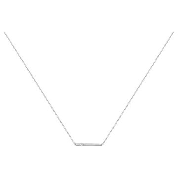 La Garçonne Diamants - Collier Argent 925, 1 Diamant 0.015Cts 42+3Cm