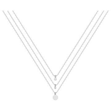 La Garçonne Diamants - Collier Argent 925, 1 Diamant 0.015Cts 48+43+38+3Cm