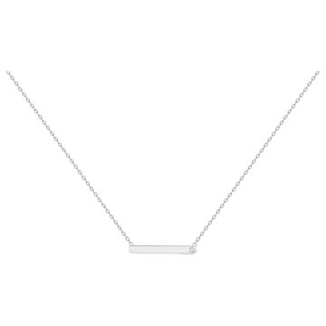 La Garçonne Diamants - Collier Argent 925, 1 Diamant 0.015Cts 40+5Cm