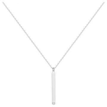 La Garçonne Diamants - Collier Argent 1 Dts. 0,015Cts-42+3Cm