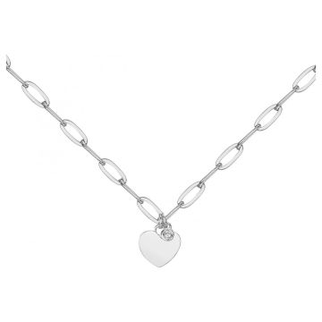 Collier Argent 1 Diamants 0,015Cts-42+3Cm