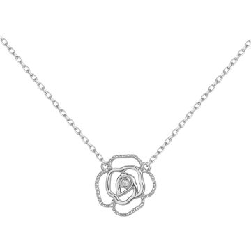 Collier Argent 1 Diamants 0,015Cts-42+3Cm