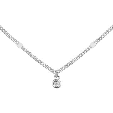 Collier Argent 1 Diamants 0,015Cts-45+5Cm