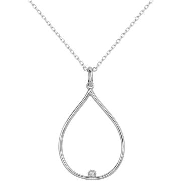 Collier Argent 1 Diamants 0,015Cts-42+3Cm