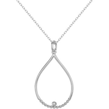 Collier Argent 1 Diamants 0,015Cts-42+3Cm