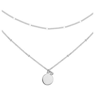 Collier Argent 1 Diamants 0,015Cts-40+45+3Cm