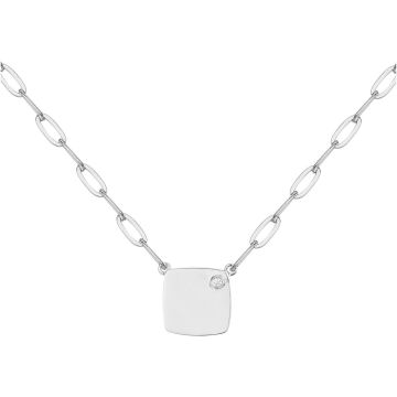 Collier Argent 1 Diamants 0,015Cts 42+3Cm