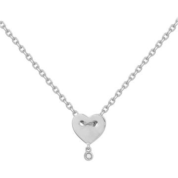 Collier Argent Et Diamants 0,015Cts-40+5Cm