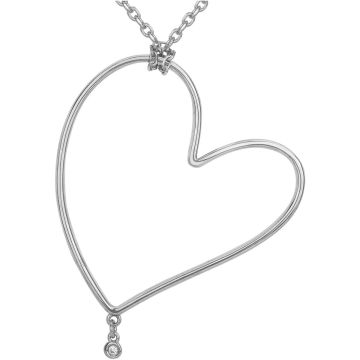 Collier Argent Et Diamants 0,015Cts-50+5Cm-50+5Cm