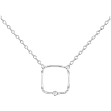 Collier La Garçonne Diamant Argent 1 Diamants 0,015Cts 42+3Cm
