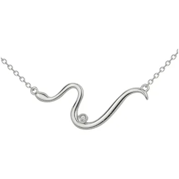 Collier La Garçonne Diamant Argent 925 Et 1 Diamant 40+5Cm